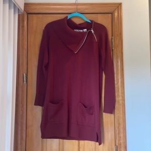 Maroon sweater dress